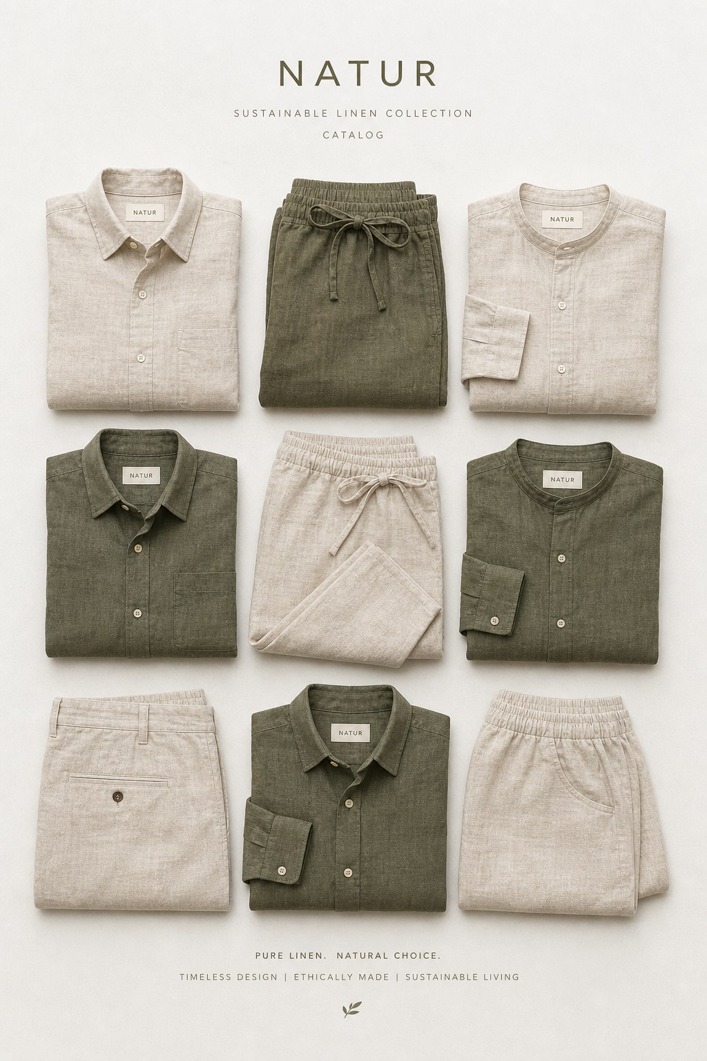 Folded linen shirts